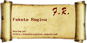 Fekete Regina névjegykártya